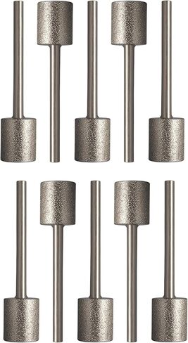 20Pcs Diamond Grinding Bits, 5mm Cylinder Head, 3mm Shank, 45mm Long Diamond Coated Burr Mounted Point in Kuwait