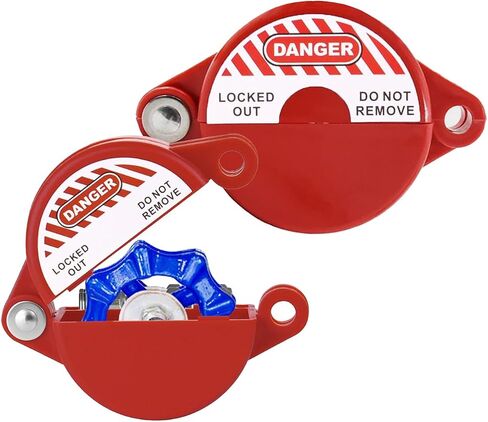 قفل صمام بوابة Wisamic - من 1 بوصة إلى 2-1/2 بوصة مع فتحة قفل بقطر 3/8 بوصة لقفل خرطوم المريلة والبترول وصمام الغاز الطبيعي والصناعة الكيميائية - أحمر in Kuwait