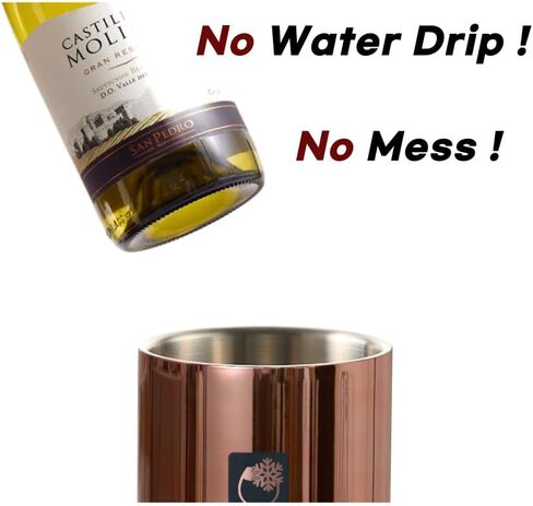 IPUJAN Wine Chiller Bucket with Stainless Ice Stone - Champagne Bucket for 750ml Single Bottle Cold up to 5 Hours - Iceless Insulated Double Walled White Wine Cooler Bucket in Saudi Arabia