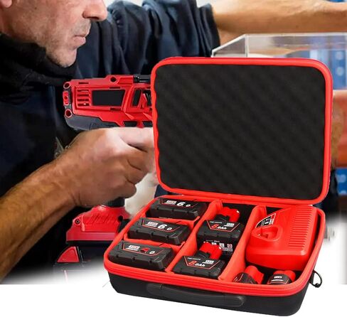 حافظة حامل تخزين بطاريات كبيرة جدًا من ZLWAWAOL لبطارية وشاحن Dewalt 20V 60V 12V 18V Max، صندوق حمل بطاريات الأدوات، يحمل بطاريات 20V 60V 2.0/3.0/4.0/5.0/6.0/9.0 أمبير (حقيبة فقط) in Kuwait