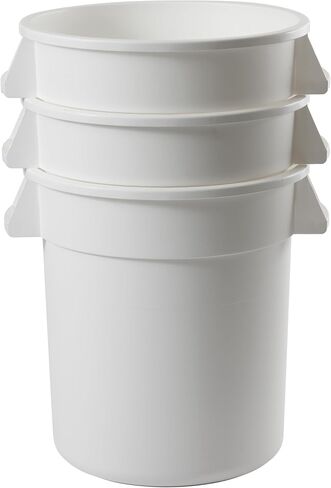 Winco PTC-10G Round Trash Can, 10 Gallon, Plastic, Gray in Saudi Arabia
