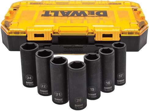 DEWALT DWMT74736 Tough Box 7PC SAE 1/2 Deep Drive Impact Socket Set in Saudi Arabia