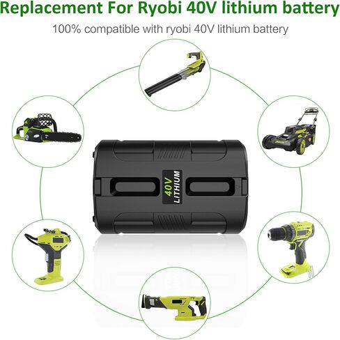 TREE.NB OP4060 40V 6.0Ah Lithium Battery Replacement for All Ryobi 40-Volt Power Tools OP4015 OP40201 OP40261 OP4030 OP4040 OP40401 OP4050 OP40501 OP4050A OP40601 OP4060A RY40200 RY40403 RY40204 in Kuwait