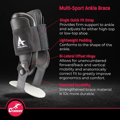 دعامة كاحل صلبة T2 من Active Ankle للحماية من الإصابات ودعم التدحرج، التشجيع، كرة القدم، دعامات الكاحل للكرة، هدايا للكرة، ارتداء الجوارب في أي رياضة، أبيض in Saudi Arabia