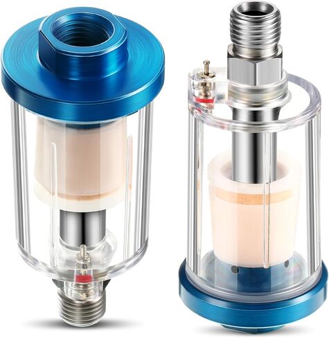 3 Pcs Compressed Air Filter Water Oil Separator 1/4 Inch NPT Inlet and Outlet Airbrush Filter Moisture Separator for Air Line Compressor Fitting, 90 PSI in Saudi Arabia