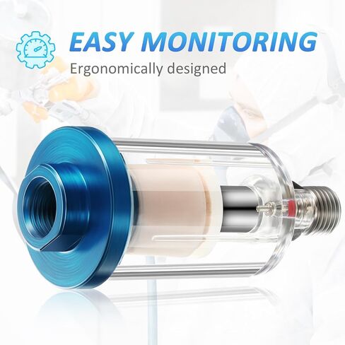 3 Pcs Compressed Air Filter Water Oil Separator 1/4 Inch NPT Inlet and Outlet Airbrush Filter Moisture Separator for Air Line Compressor Fitting, 90 PSI in Saudi Arabia