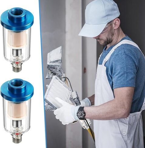 3 Pcs Compressed Air Filter Water Oil Separator 1/4 Inch NPT Inlet and Outlet Airbrush Filter Moisture Separator for Air Line Compressor Fitting, 90 PSI in Saudi Arabia