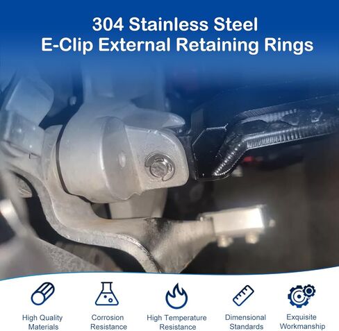 MroMax حلقات تثبيت دائرية خارجية على شكل حرف C ومشبك تثبيت على شكل حرف C من الفولاذ المقاوم للصدأ 304، فضي 100 قطعة in Kuwait