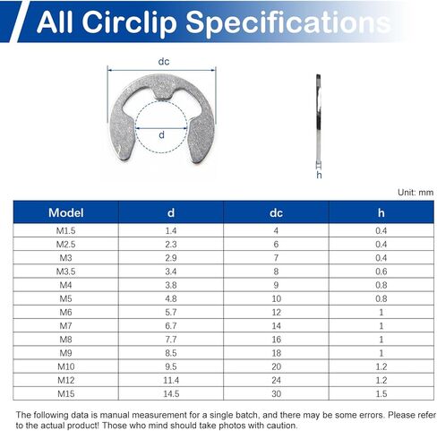 MroMax حلقات تثبيت دائرية خارجية على شكل حرف C ومشبك تثبيت على شكل حرف C من الفولاذ المقاوم للصدأ 304، فضي 100 قطعة in Kuwait