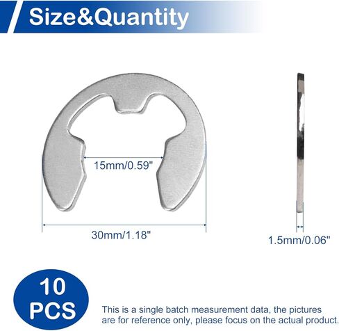MroMax حلقات تثبيت دائرية خارجية على شكل حرف C ومشبك تثبيت على شكل حرف C من الفولاذ المقاوم للصدأ 304، فضي 100 قطعة in Kuwait