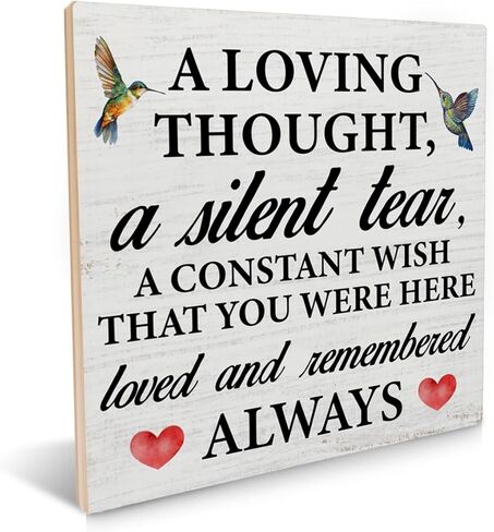 Wedding Sign Remembrance in Loving Memory Wood Plaque Tabletop Sign We Know You Would Be Here Today Sign Decorative Desk Wall Decor 6.2 X 6.2 Inches in Kuwait