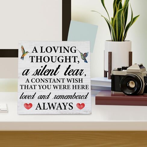 Wedding Sign Remembrance in Loving Memory Wood Plaque Tabletop Sign We Know You Would Be Here Today Sign Decorative Desk Wall Decor 6.2 X 6.2 Inches in Kuwait