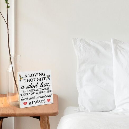 Wedding Sign Remembrance in Loving Memory Wood Plaque Tabletop Sign We Know You Would Be Here Today Sign Decorative Desk Wall Decor 6.2 X 6.2 Inches in Kuwait