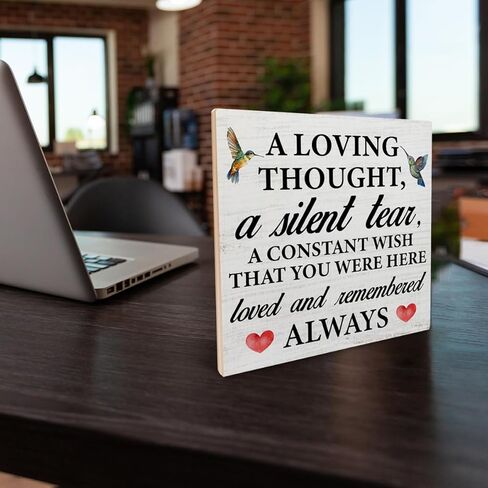 Wedding Sign Remembrance in Loving Memory Wood Plaque Tabletop Sign We Know You Would Be Here Today Sign Decorative Desk Wall Decor 6.2 X 6.2 Inches in Kuwait