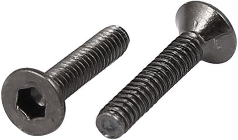 uxcell M2x6mm Metal Nickle Plated Grade 10.9 Flat Head Hex Socket Cap Screw Bolt 50pcs in Saudi Arabia