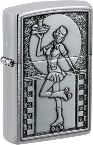 ولاعة جيب من الكروم المصقول بشعار النادلة Zippo in Saudi Arabia