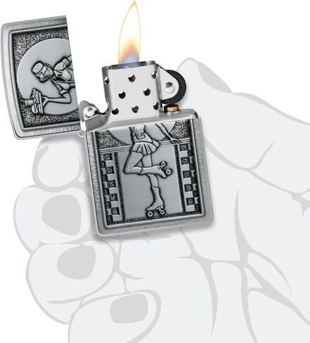 ولاعة جيب من الكروم المصقول بشعار النادلة Zippo in Saudi Arabia