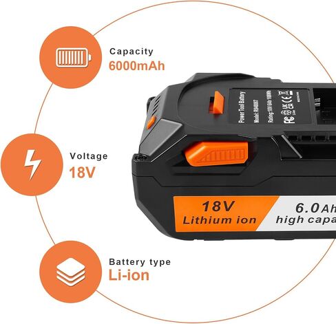 ARyee 18V 6000mAh Battery Replacement Compatible with RIDGID 18V Drill R840087 R840083 R840086 R840085 R840084 AC840085 AC840086 AC840087P AC840089 Tools Lithium Ion Battery in Saudi Arabia