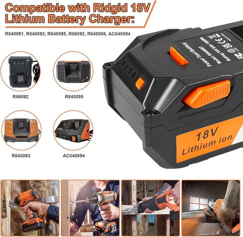 ARyee 18V 6000mAh Battery Replacement Compatible with RIDGID 18V Drill R840087 R840083 R840086 R840085 R840084 AC840085 AC840086 AC840087P AC840089 Tools Lithium Ion Battery in Saudi Arabia