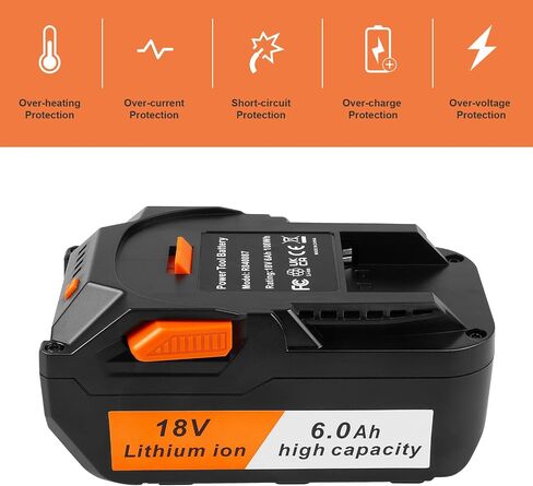 ARyee 18V 6000mAh Battery Replacement Compatible with RIDGID 18V Drill R840087 R840083 R840086 R840085 R840084 AC840085 AC840086 AC840087P AC840089 Tools Lithium Ion Battery in Saudi Arabia