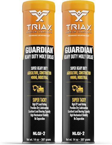 TRIAX Guardian HD Super Heavy Duty Moly EP Grease, True Multi Purpose, Wheel Bearings, Shock Loaded Components, Extremely Tacky, 400 F Drop Point, Zero Separation, 14 Oz Cartridge (1 Tube) in Saudi Arabia