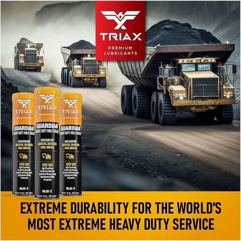 TRIAX Guardian HD Super Heavy Duty Moly EP Grease, True Multi Purpose, Wheel Bearings, Shock Loaded Components, Extremely Tacky, 400 F Drop Point, Zero Separation, 14 Oz Cartridge (1 Tube) in Saudi Arabia