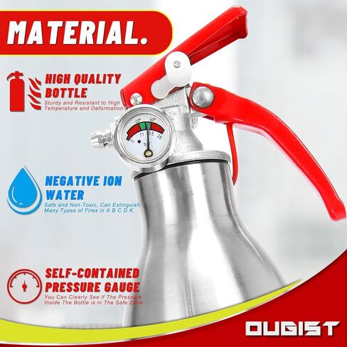 بخاخ حريق محمول من أوجيست - عبوة واحدة - طفاية حريق سوداء للمنزل والسيارة والجراج والمطبخ - تعمل على الكهرباء والشحوم وحرائق البطارية والمزيد - مدمجة وسهلة الاستخدام in Kuwait