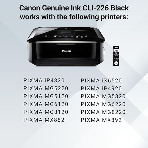 Canon CLI-226 BLACK Compatible to iP4820,iP4920,iX6520,MG5120,MG5320,MG5520,MG8120/MG6120,MG8220/MG6220,MX882,MX892/MX472 Printers in Saudi Arabia