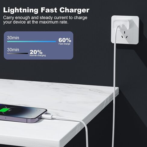 شاحن iPhone بطول 10 أقدام كابل Lightning معتمد من Apple MFI 3 قطع سلك شاحن iPhone سريع مضفر من النايلون 90 درجة متوافق مع iPhone 14/13/12/11 Pro Max/XS Max/XR/XS/X/8/7/6 Plus iPad Airpods in Kuwait