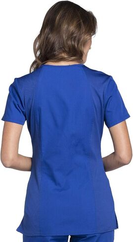 V-Neck Womens Scrubs Top Workwear Originals with Rib-Knit Back Panels WW645, M, Galaxy Blue in Saudi Arabia