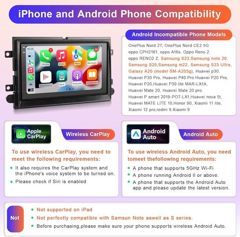 cogamichi المحمولة Apple Carplay & Android Auto مع كاميرا احتياطية 2.5K Dash Cam 1080P، شاشة تشغيل السيارة x7 بوصة HD IPS تعمل باللمس Carplay للسيارة، حامل لوحة القيادة/Airplay/بلوتوث/ملاحة/وصلة مرآة in Kuwait