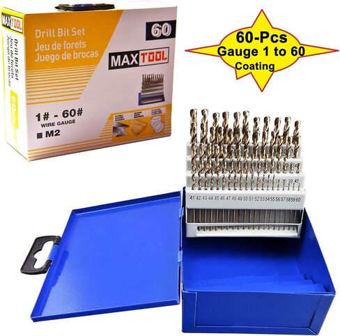 MaxTool 26 Pieces Drill Set 26PCs/26-Piece Twist Drill Bit Set High Speed Steel M2 Fully Ground Letter A to Z; JBS02H10R26 in Saudi Arabia