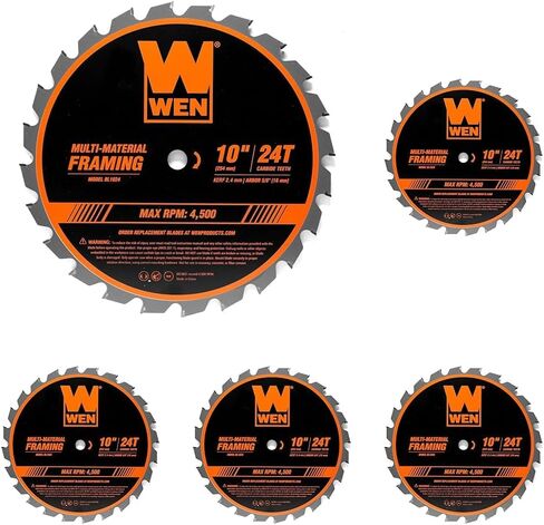 WEN BL1024C Apex 10-Inch 24-Tooth Carbide-Tipped Multi-Material Industrial-Grade Framing Saw Blade with Cool-Cut Coating in Saudi Arabia