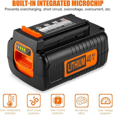 AYTXTG 3.0Ah 40V Replacement Black and Decker 40Volt Lithium Battery LBX2040 LBXR36 LBXR2036 LST540 LBX1540 LST136W with a LCS40 LCS36 Portable Charger for Black Decker 40V Battery Charger in Kuwait