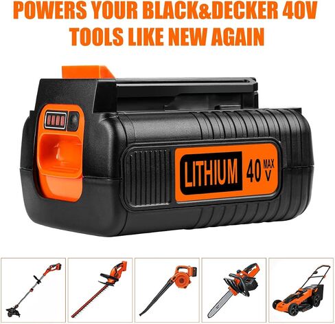 AYTXTG 3.0Ah 40V Replacement Black and Decker 40Volt Lithium Battery LBX2040 LBXR36 LBXR2036 LST540 LBX1540 LST136W with a LCS40 LCS36 Portable Charger for Black Decker 40V Battery Charger in Kuwait