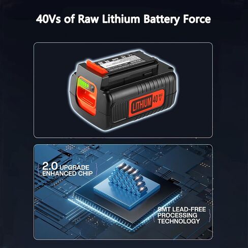 AYTXTG 3.0Ah 40V Replacement Black and Decker 40Volt Lithium Battery LBX2040 LBXR36 LBXR2036 LST540 LBX1540 LST136W with a LCS40 LCS36 Portable Charger for Black Decker 40V Battery Charger in Kuwait