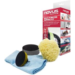 NOVUS 7232 | طقم تلميع بلاستيكي | وسادة توزيع صوف، وسادة تلميع صوف، مجموعة خلفية خلفية، محول حفر، وقطعة قماش من الألياف الدقيقة in Kuwait