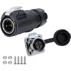 CNLINKO LP-12 IP67 Industrial Waterproof Connector Quick Plug Circular Connector PBT Plastic Shell Aviation Connector M16 2-8 Pin Thread Socket (5 Pin) in Kuwait