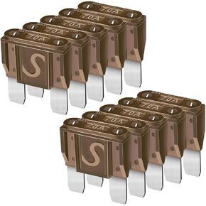 Gebildet 5pcs 32V 20A Water-Resistant Fuse Holder, 16 AWG ATO Blade Fuse Holder in-Line with a Cap, Standard Plug Socket with 6pcs Medium Blade Fuse