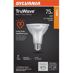 LEDVANCE Sylvania LED TruWave Natural Series PAR30LN لمبة إضاءة طويلة الرقبة، 75 وات = 9 وات، قاعدة متوسطة، أبيض محايد 3000 كلفن قابل للتعتيم - عبوة واحدة (40910) in Kuwait