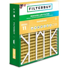 Filterbuy 20x25x6 Air Filter MERV 11 Allergen Defense (1-Pack), Pleated HVAC AC Furnace Air Filters Replacement for Aprilaire Space-Gard 201 / Models 2200 and 2250 (Actual Size: 19.75 x 24.25 x 5.88 Inches)
