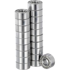 Kozelo 20pcs Deep Groove Ball Bearings - [3mm x 10mm x 4mm] Carbon Steel Balls for Motors Machine Tool Gearboxes Use, Double Shielded ABEC1 in Saudi Arabia