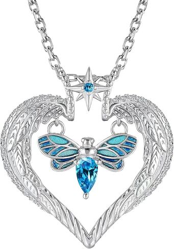 QUALISE Teardrop Necklace for Women Girls Sterling Silver Moonstone Waterdrop Pendant Necklace Fashion Birthstone Jewelry for Wedding Birthday Chirstmas Gift in Saudi Arabia