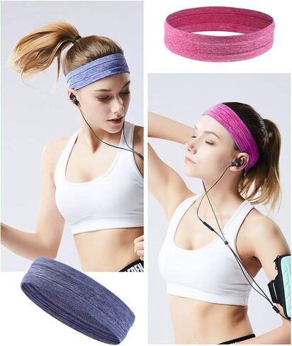 أربطة رأس مضادة للانزلاق للنساء والرجال، قبضة سيليكون لليوجا، مطاط ناعم للجري ماص للعرق الرأس، شريط مرن خفيف الوزن، تمرين رياضي داخلي للياقة البدنية in Kuwait