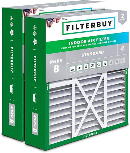 Filterbuy 19x20x5 Air Filter MERV 8 Dust Defense (2-Pack), Pleated HVAC AC Furnace Air Filters Replacement for Bryant / Carrier FILXXFNC0021, Day & Night, and Payne (Actual Size: 19.06 x 19.81 x 4.25 Inches) in Saudi Arabia