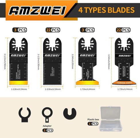 10 Pcs Bi-Metal Oscillating Tool Blades, 1-3/8" Curved Edge Multitool Blades for Wood with Nails, Metal, Wood, Plastic, Oscillating Saw Blades Fit Dewalt Milwaukee Bosch Worx Ryobi(34MM) in Saudi Arabia