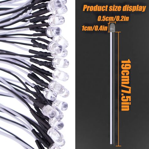 35pcs Prewired Yellow Led Diodes, Ultra-Bright 12V Prewired 5mm LED Diodes with Built-in Resistor for DIY Projects, Arduino, Raspberry Pi, and Hobby Electronics in Saudi Arabia