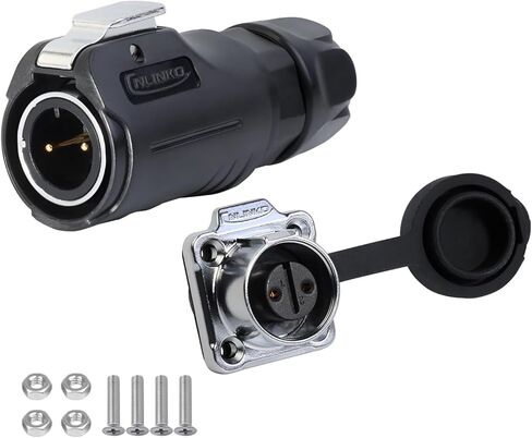 CNLINKO LP-12 IP67 Industrial Waterproof Connector Quick Plug Circular Connector PBT Plastic Shell Aviation Connector M16 2-8 Pin Thread Socket (5 Pin) in Kuwait