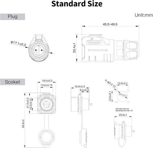 CNLINKO LP-12 IP67 Industrial Waterproof Connector Quick Plug Circular Connector PBT Plastic Shell Aviation Connector M16 2-8 Pin Thread Socket (5 Pin) in Kuwait