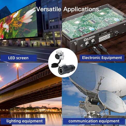 CNLINKO LP-12 IP67 Industrial Waterproof Connector Quick Plug Circular Connector PBT Plastic Shell Aviation Connector M16 2-8 Pin Thread Socket (5 Pin) in Kuwait